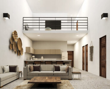 houses for sale in playa del carmen aldea muk living room and kitchen