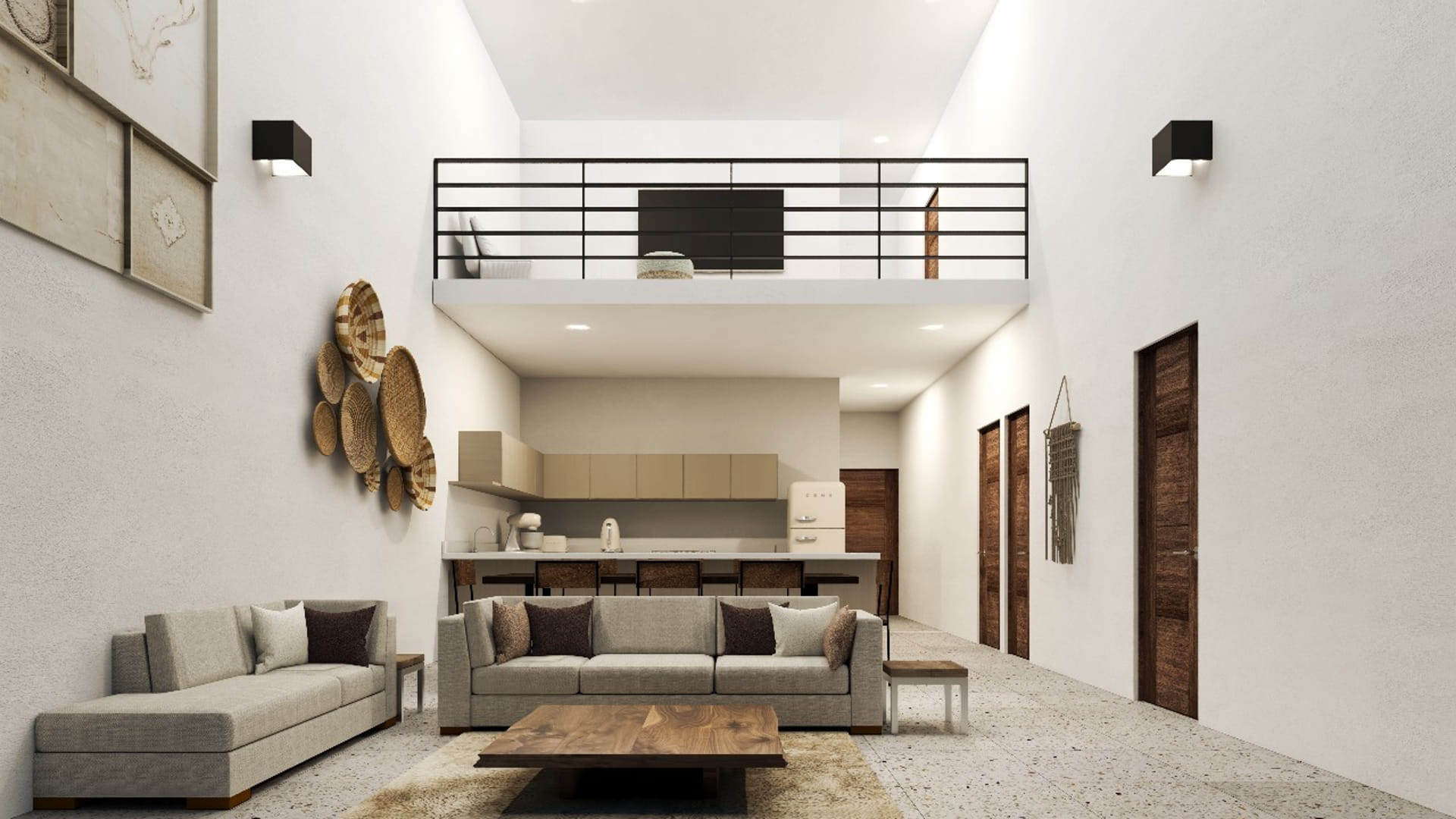 houses for sale in playa del carmen aldea muk living room and kitchen
