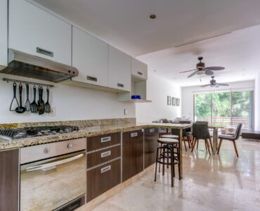 rincon del mar 3 bedroom house in playacar kitchen with terrace