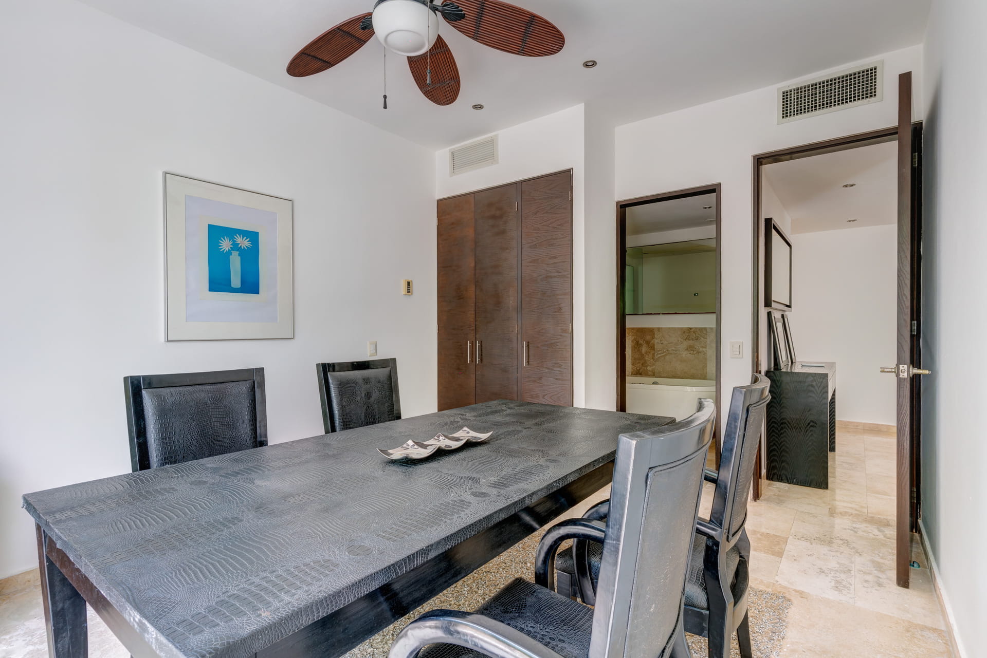 rincon del mar 3 bedroom house in playacar table with fan