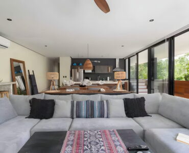 sundara two bedroom condo for sale in tulum living room