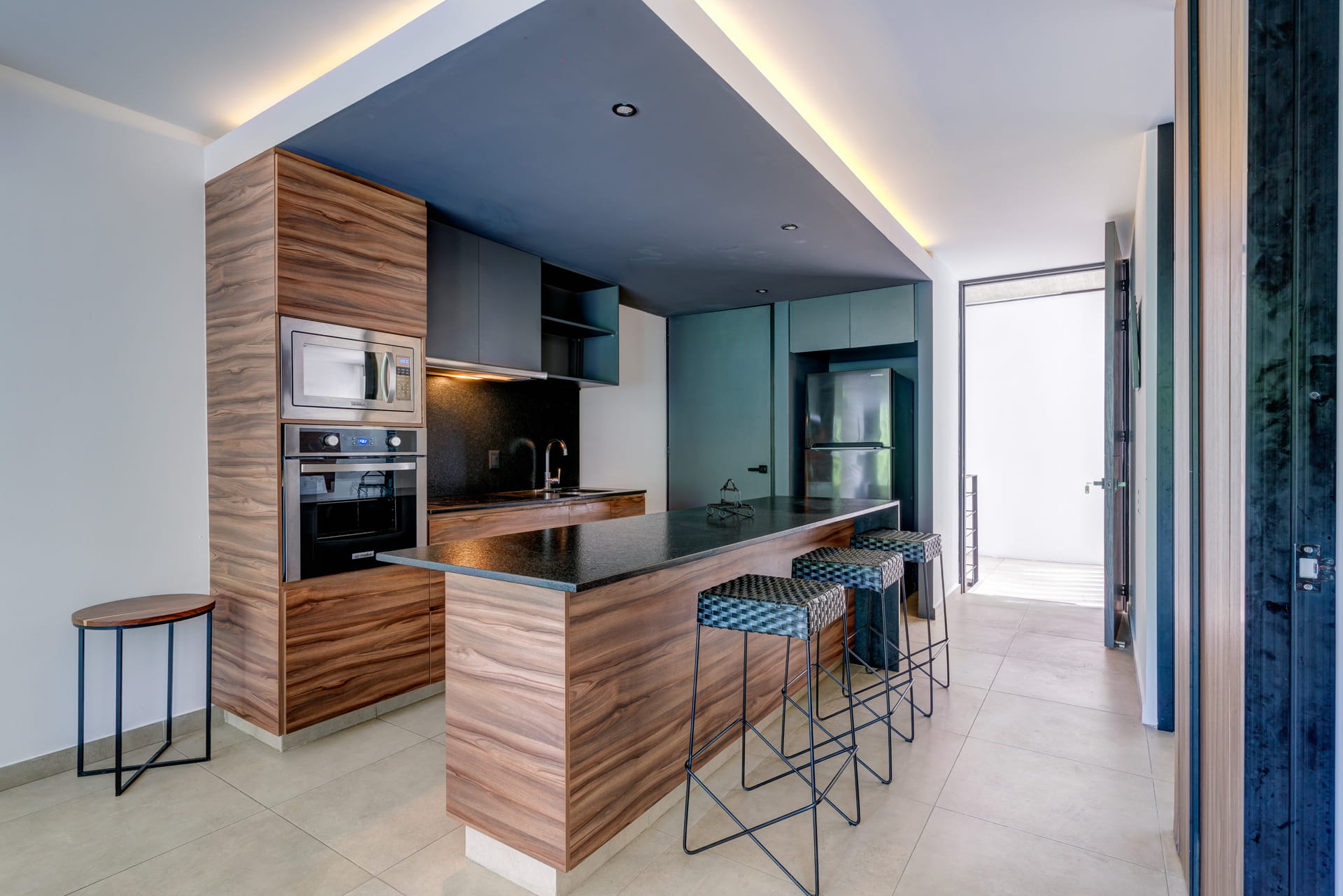 two bedroom condo riva playa del carmen kitchen bar