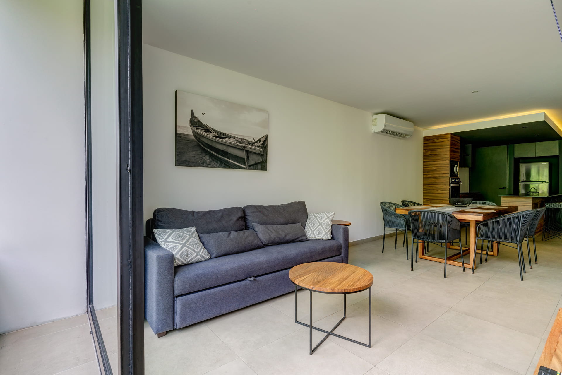 two bedroom condo riva playa del carmen living room area