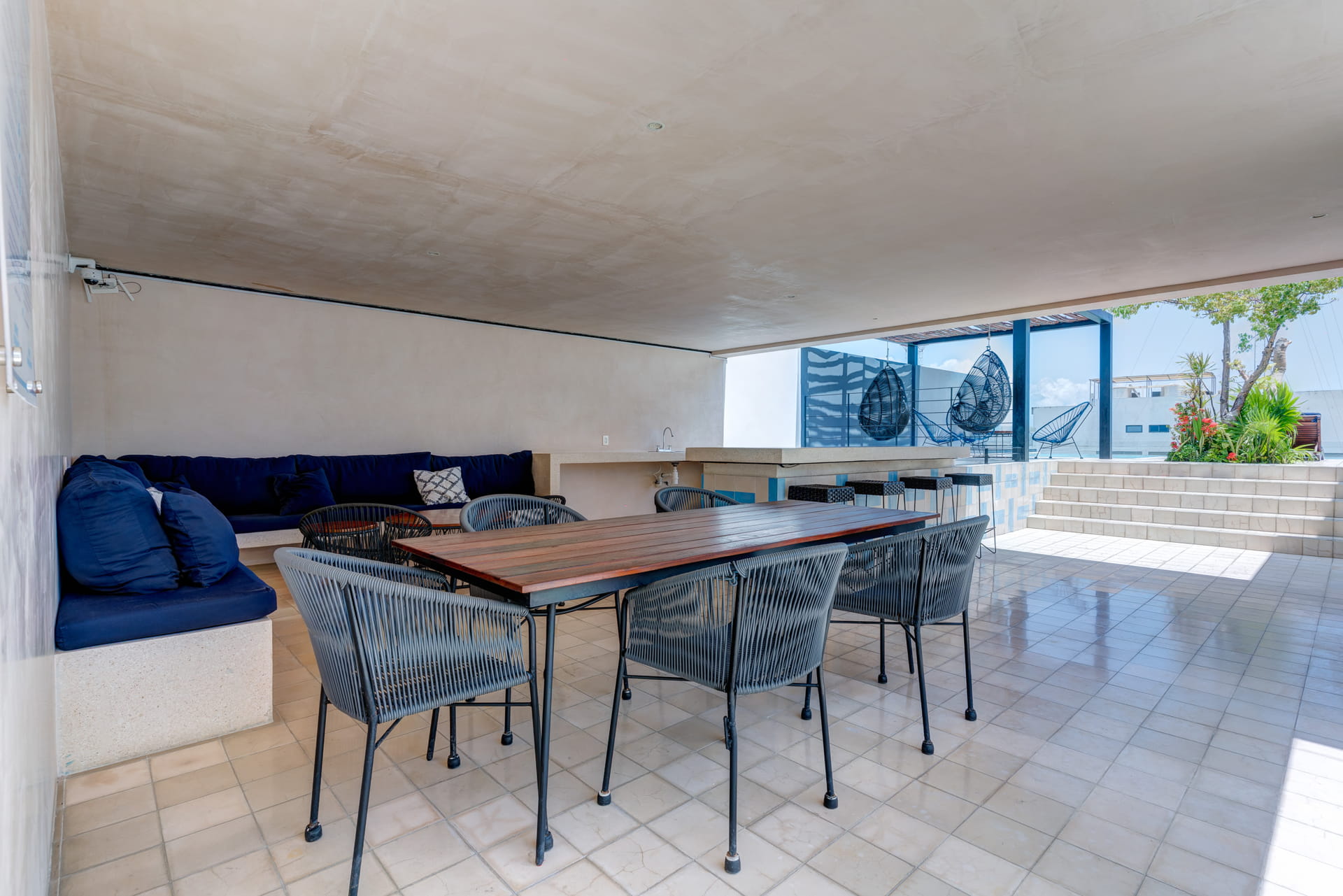 two bedroom condo riva playa del carmen lounge area