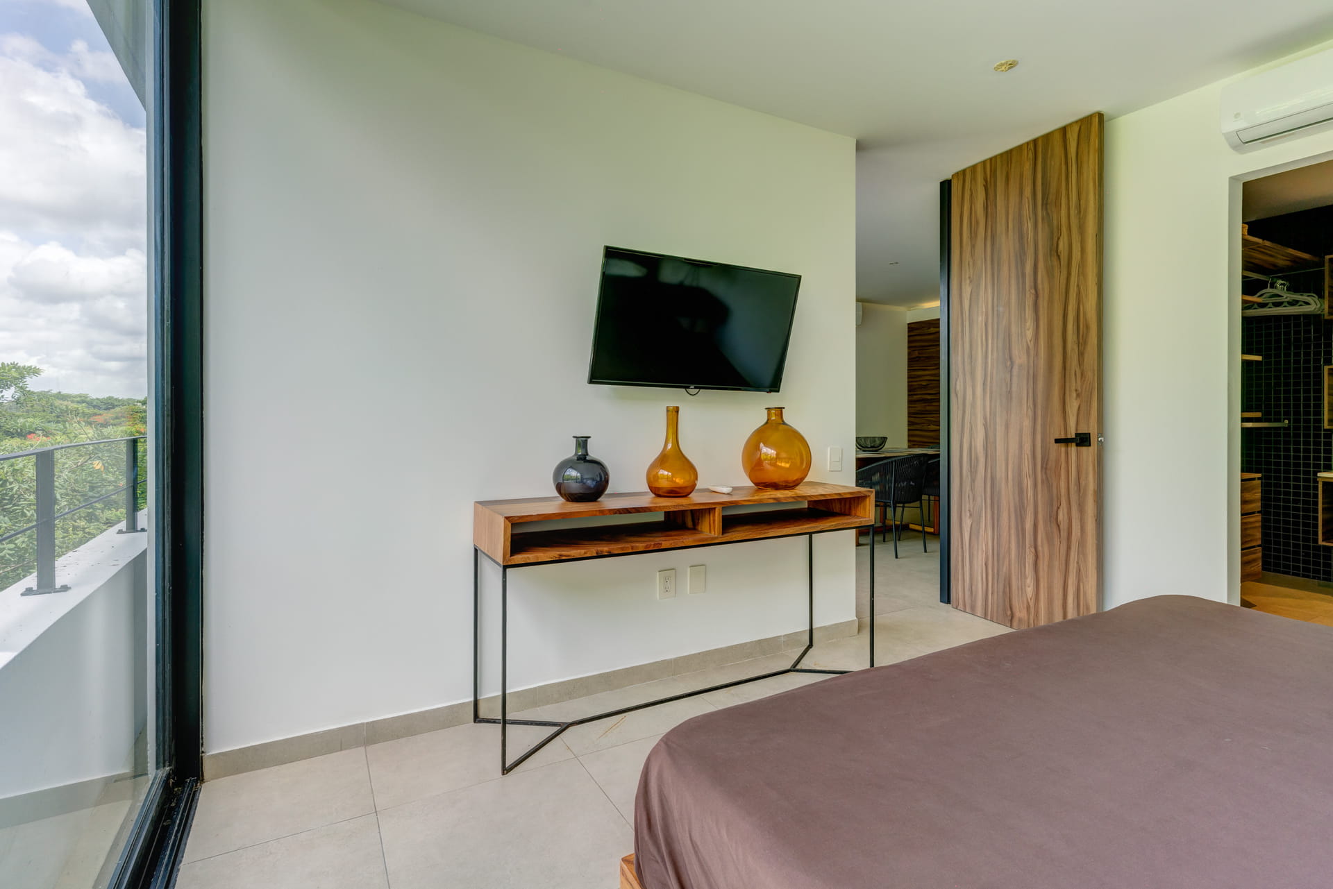 two bedroom condo riva playa del carmen master bedroom with terrace