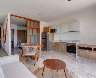 condo for sale in playa del carmen one bedroom condo ipana c208 living area