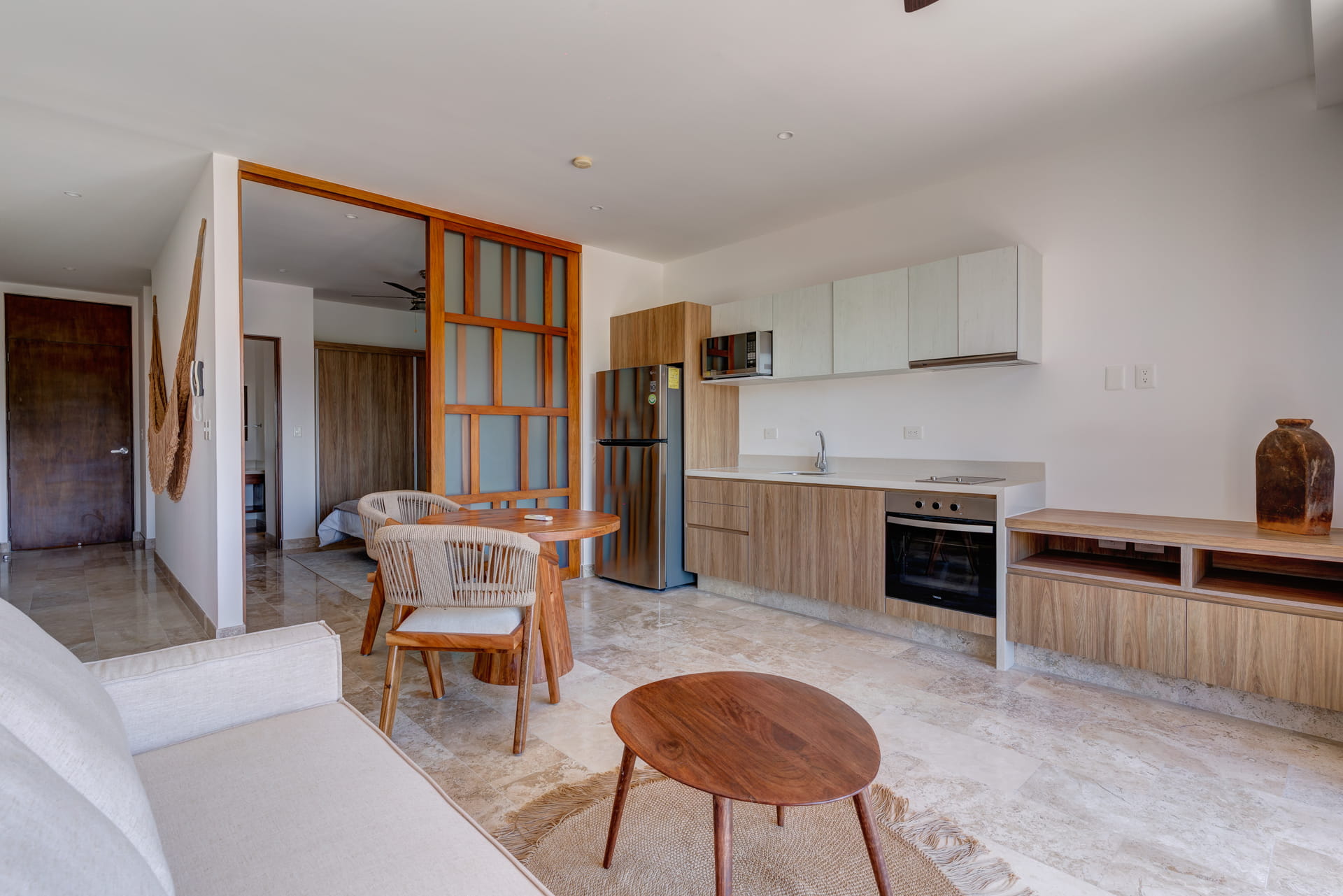 condo for sale in playa del carmen one bedroom condo ipana c208 living area
