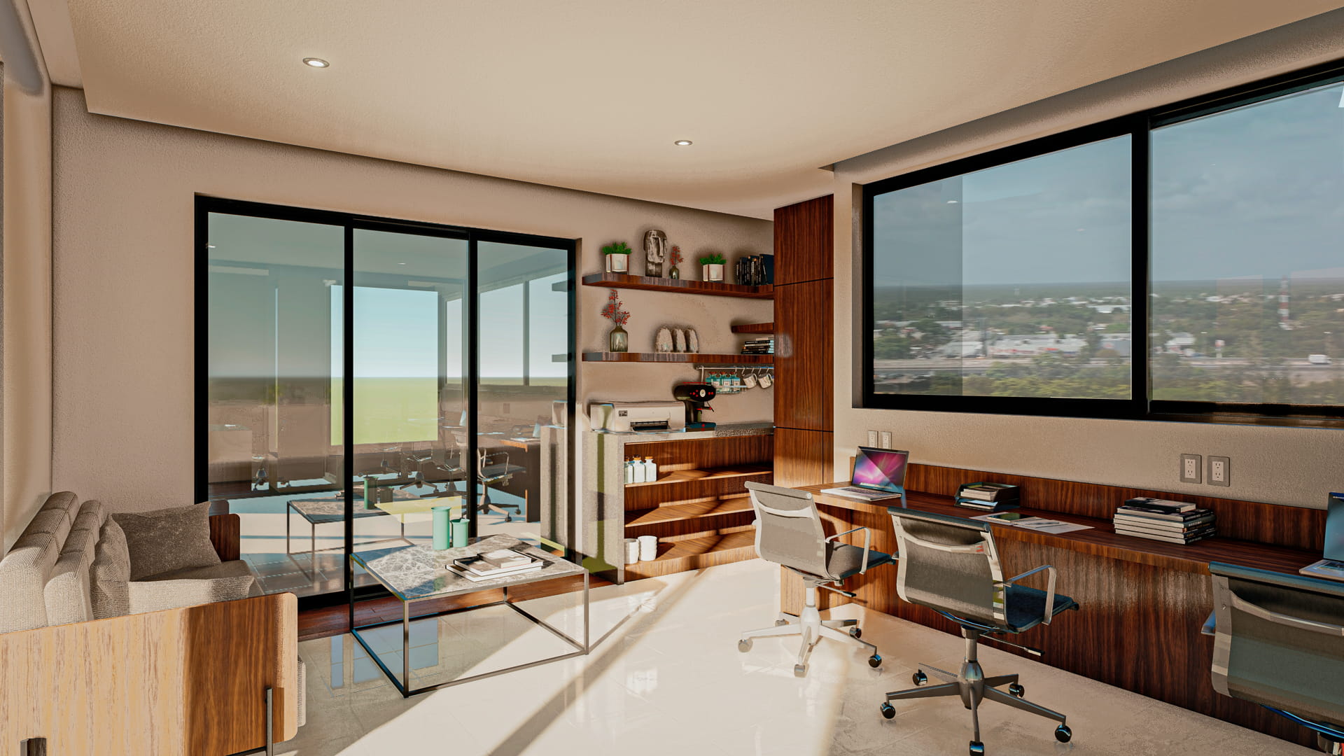 condos for sale in puerto morelos central living co working area