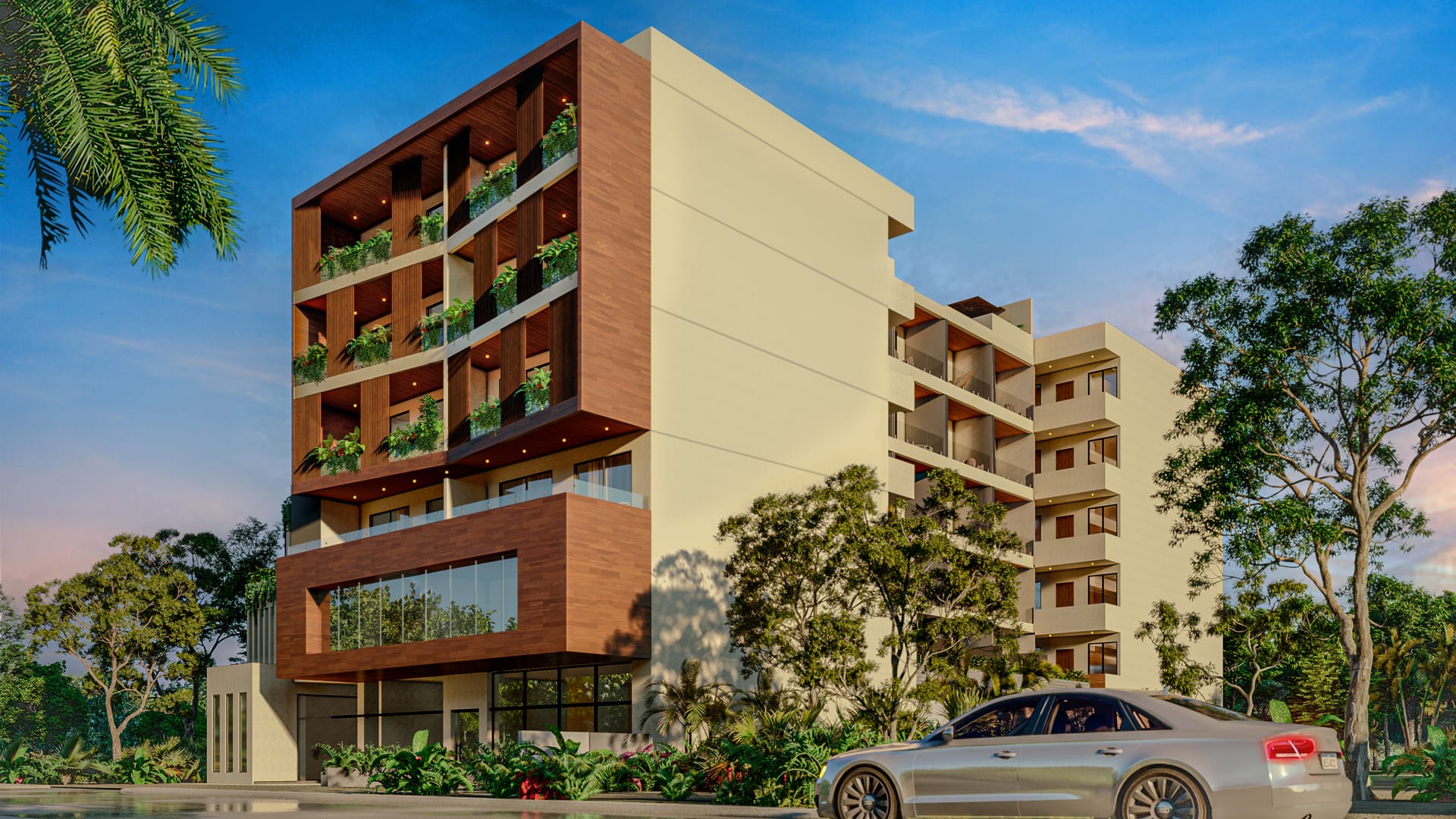 condos for sale in puerto morelos central living facade mangrove