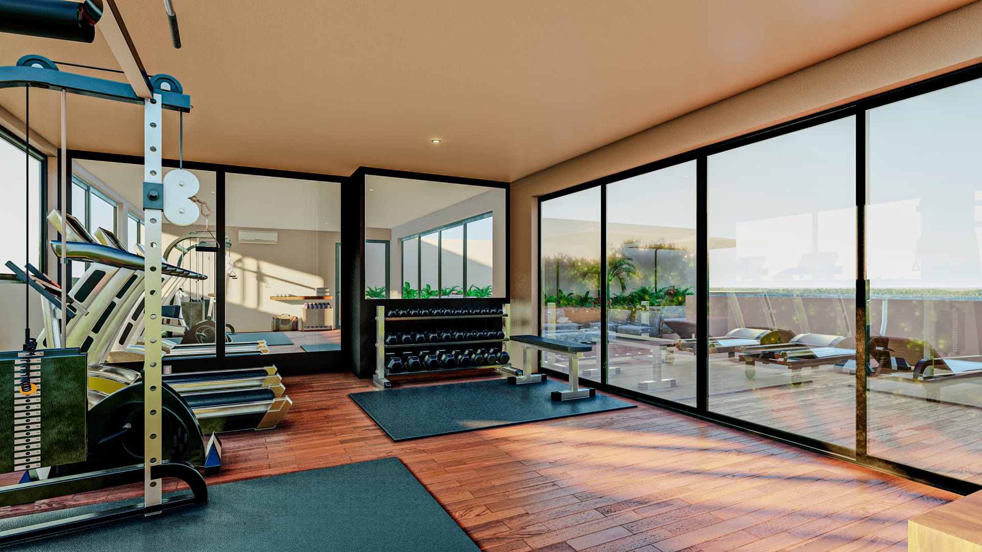 condos for sale in puerto morelos central living gym