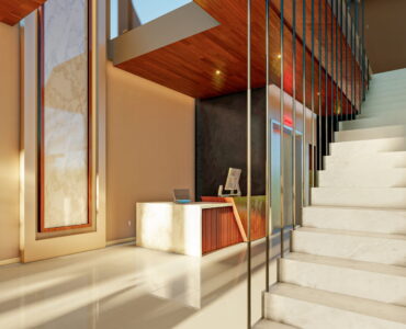 condos for sale in puerto morelos central living lobby entrance