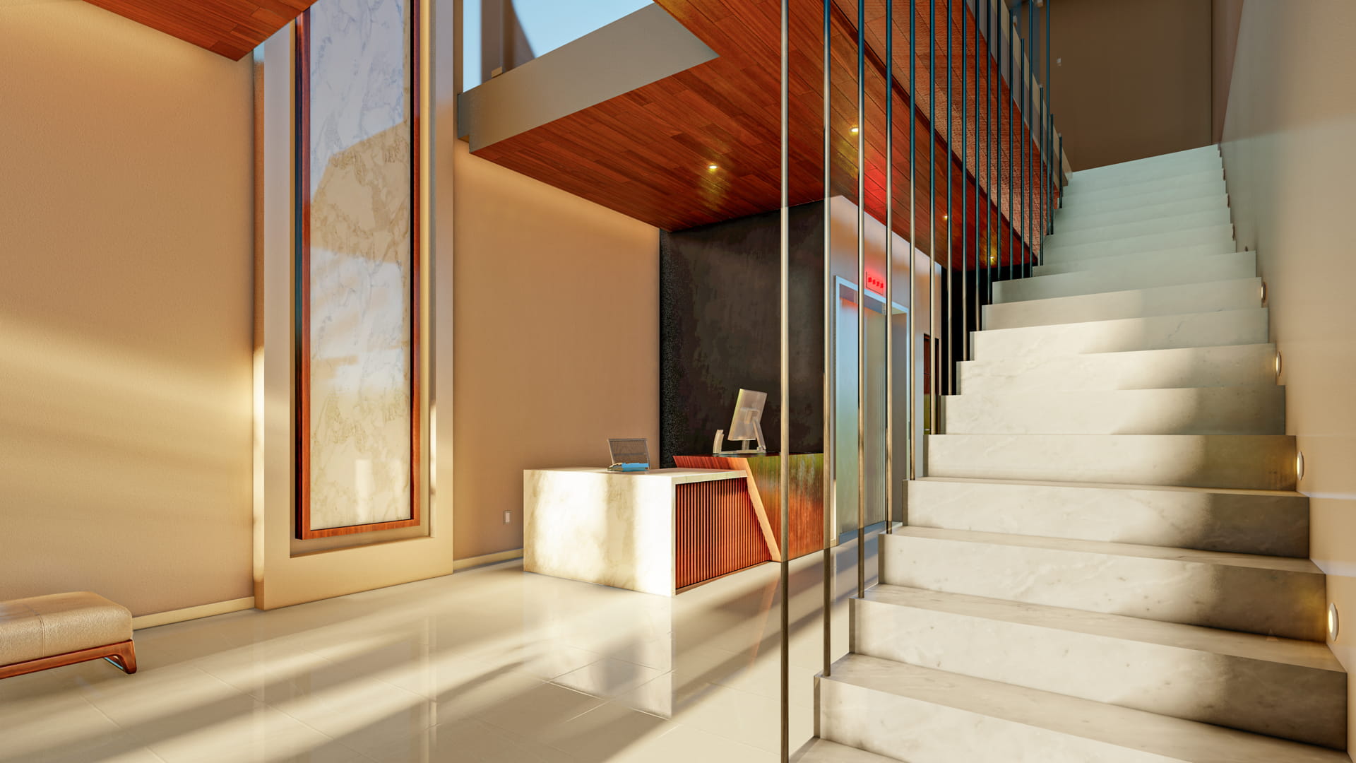 condos for sale in puerto morelos central living lobby entrance