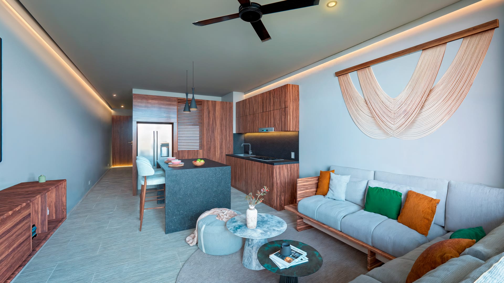 condos for sale in puerto morelos central living one bedroom living area