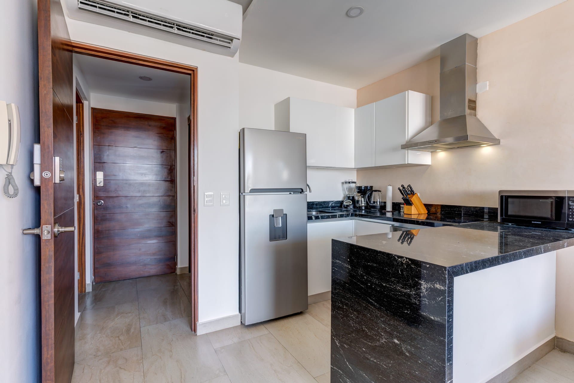 playa del carmen condos for sale 2 bedroom condo tzalam kitchen with ac
