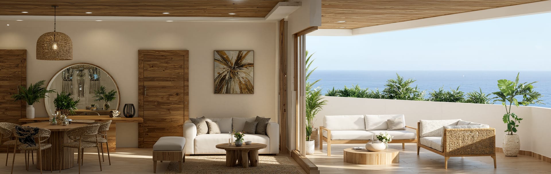 real estate in puerto morelos soulam living room with terrace