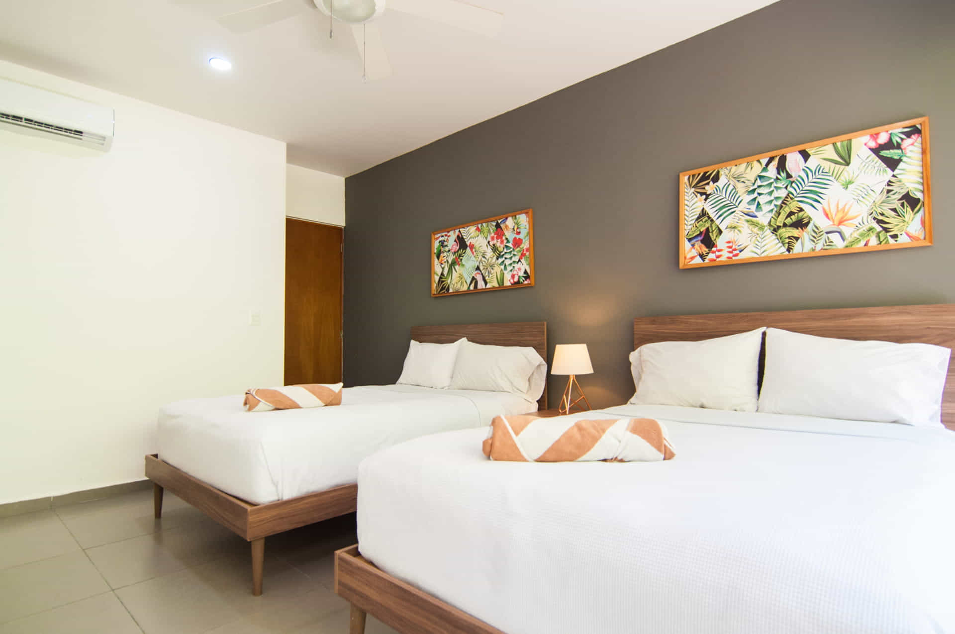 two bedroom ground floor condo in playa del carmen lunada guest room with two beds