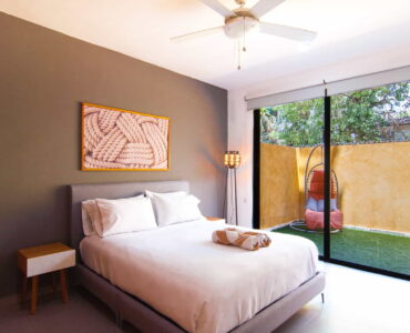 two bedroom ground floor condo in playa del carmen lunada master bedroom