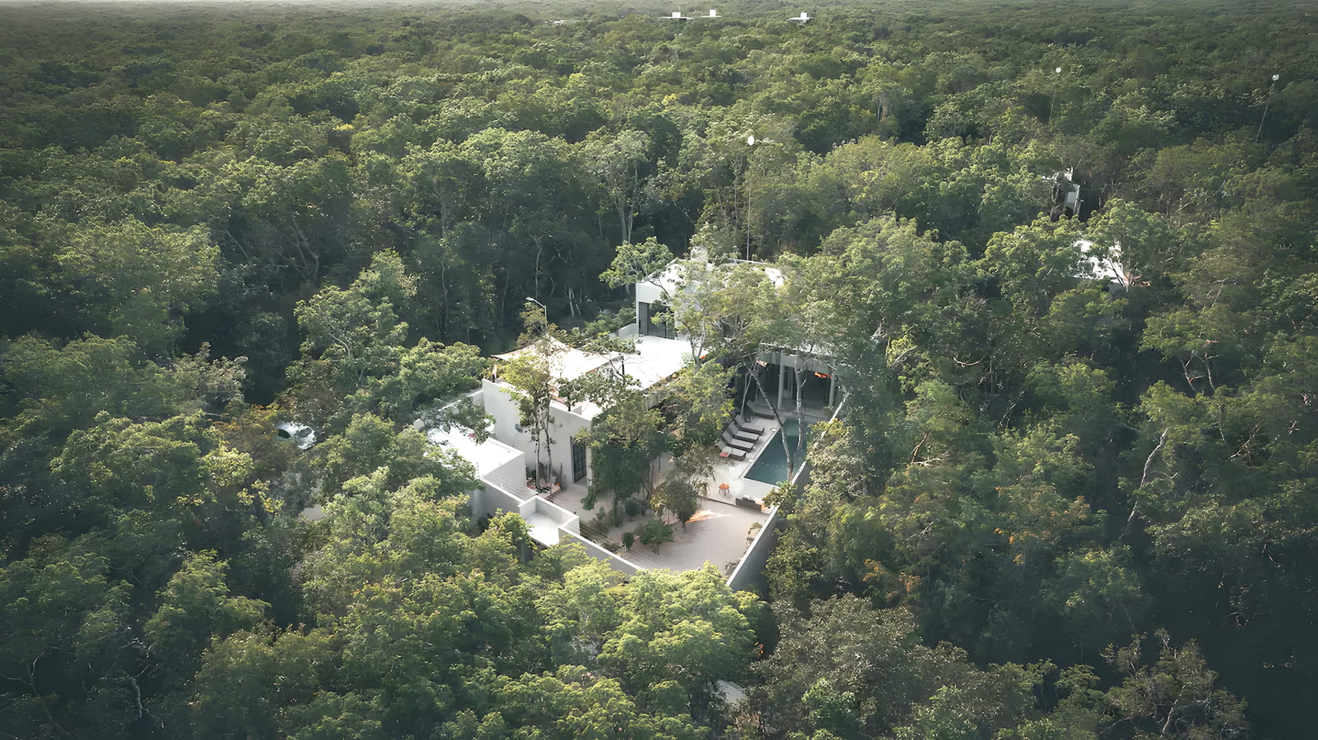villa for sale in tulum surena aerial view of the villa surrounded by jungle