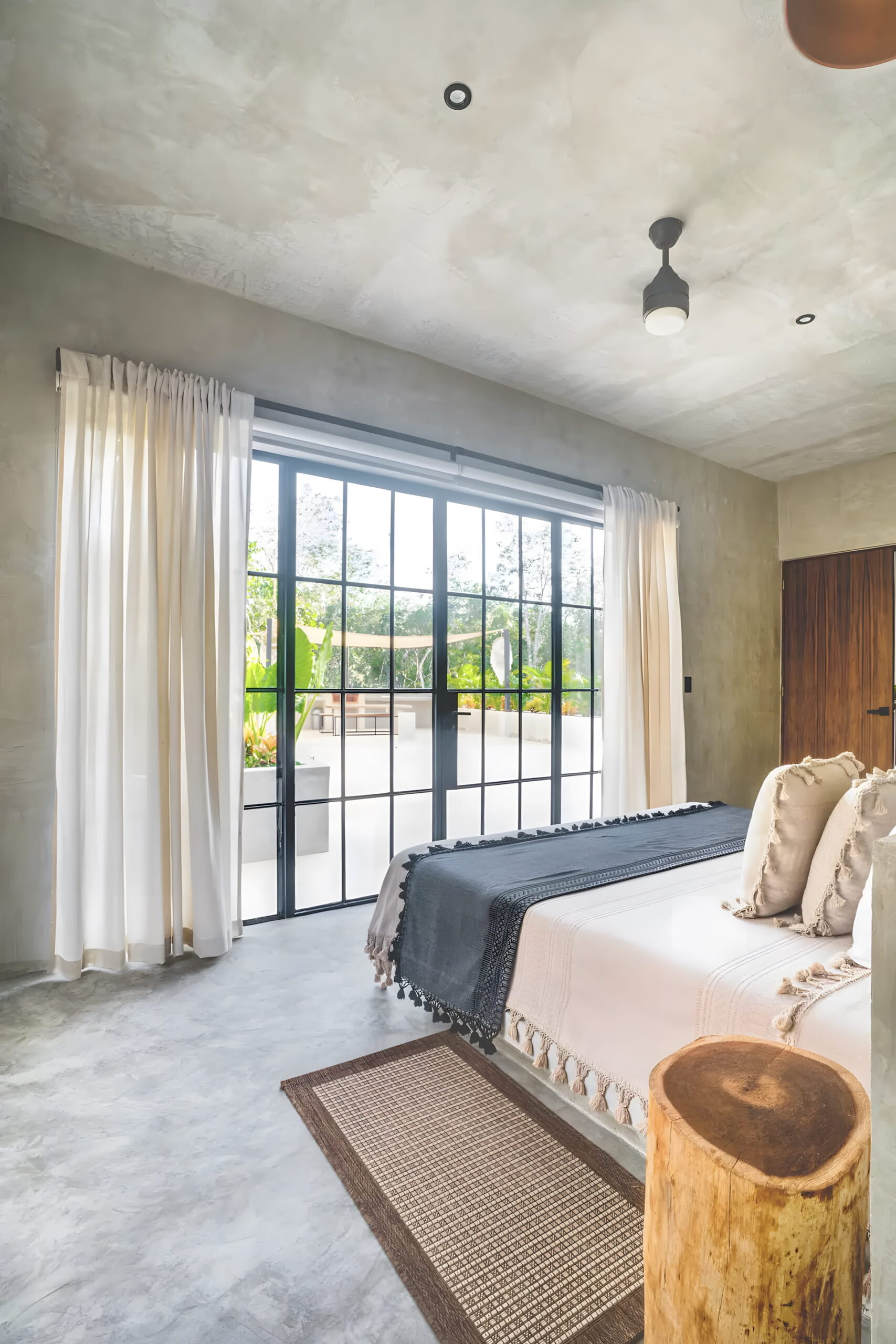 villa for sale in tulum surena bedroom with garden view