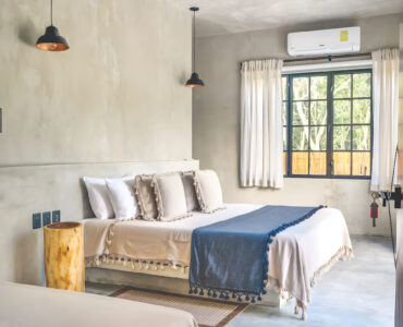 villa for sale in tulum surena guest bedroom with fans and ac