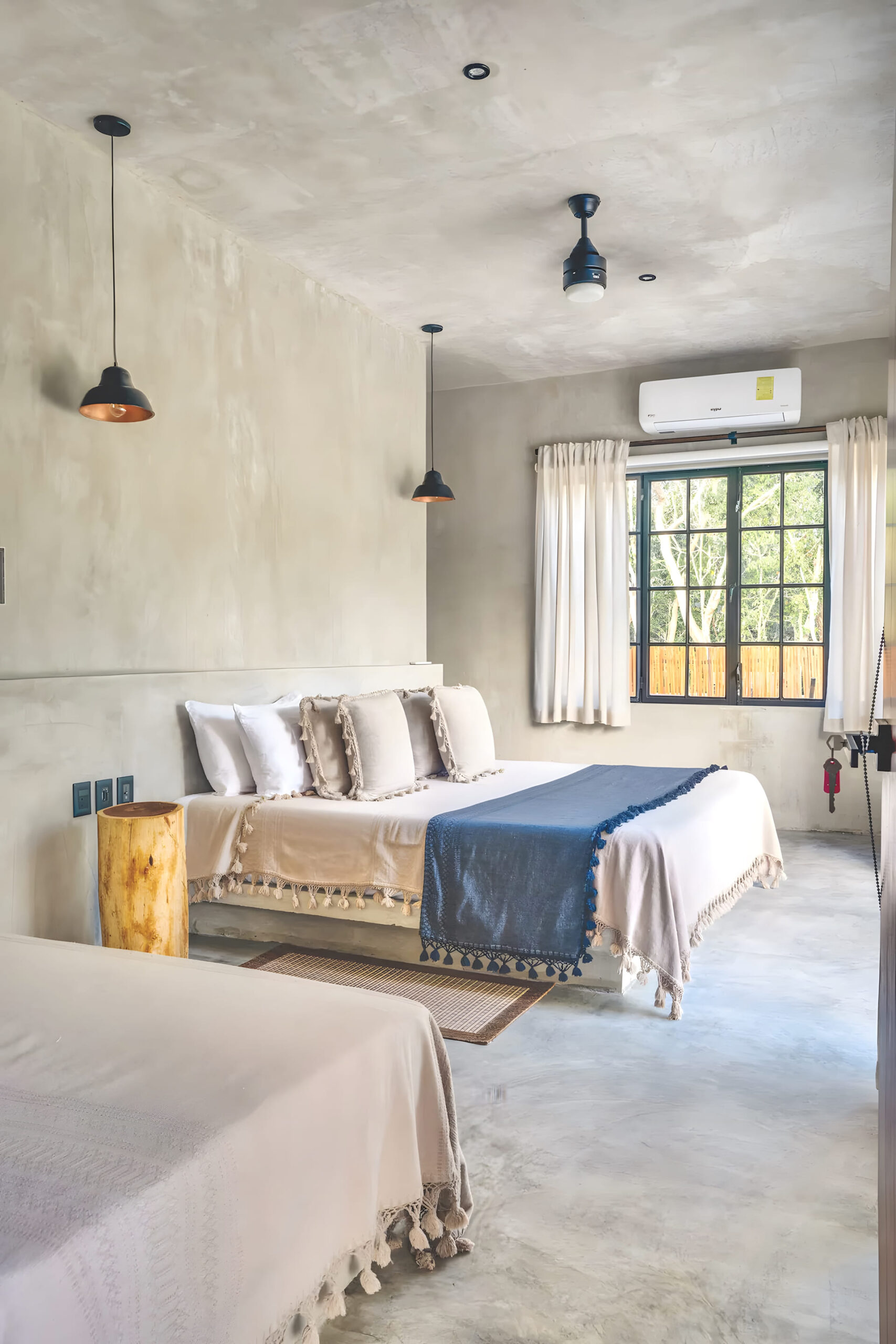 villa for sale in tulum surena guest bedroom with fans and ac