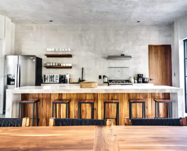 villa for sale in tulum surena kitchen bar and table
