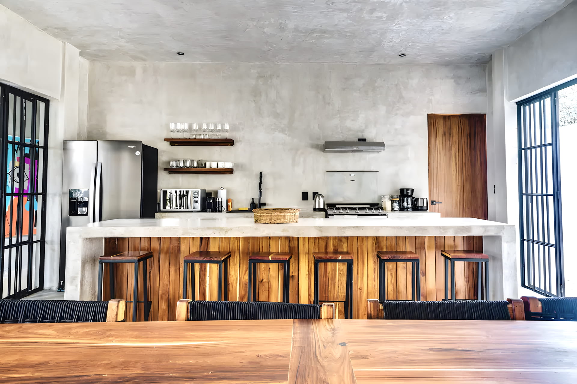 villa for sale in tulum surena kitchen bar and table