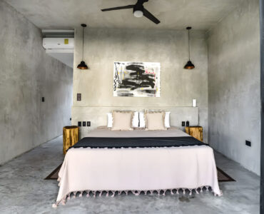 villa for sale in tulum surena master bedroom with fan