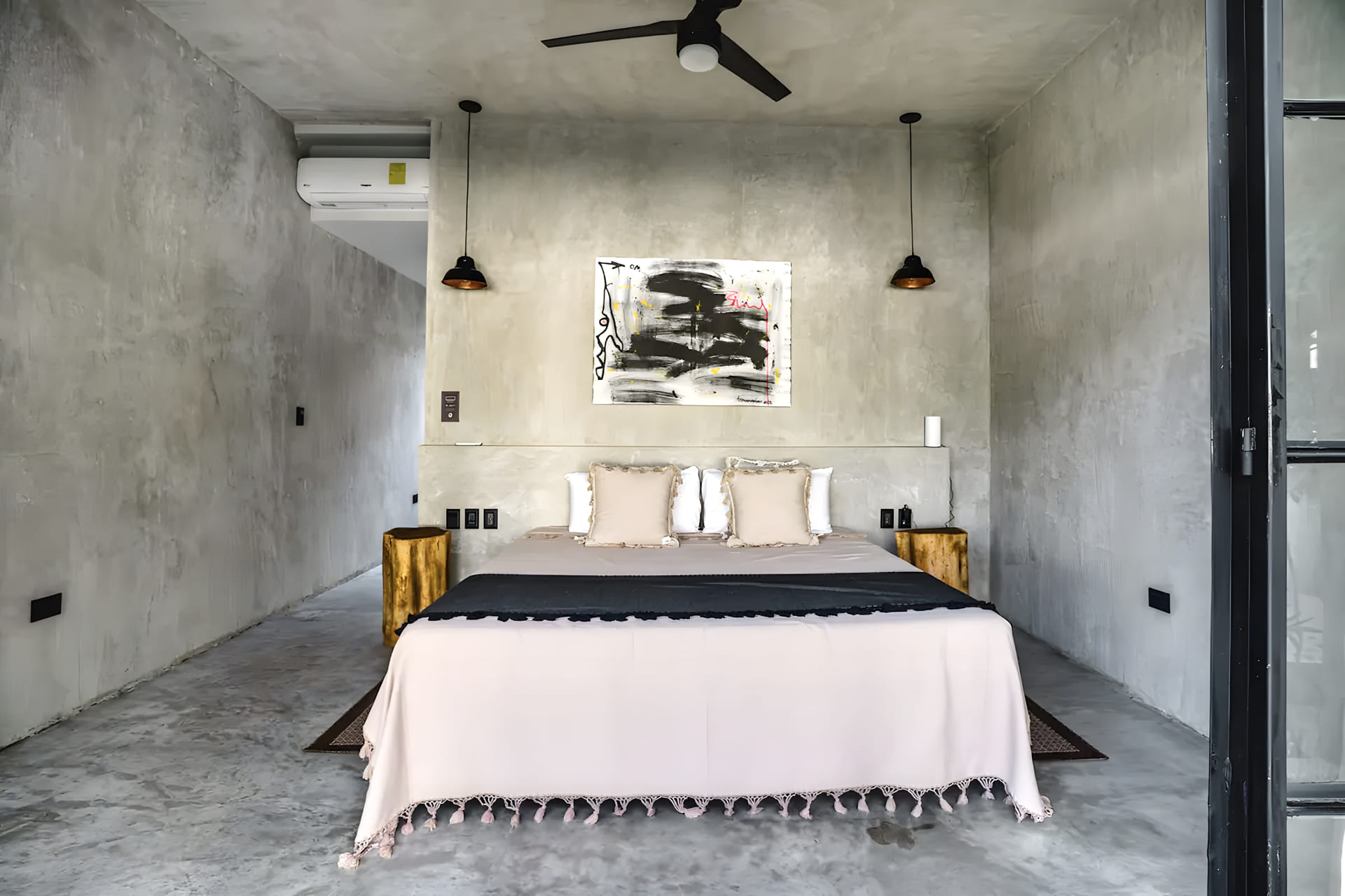 villa for sale in tulum surena master bedroom with fan
