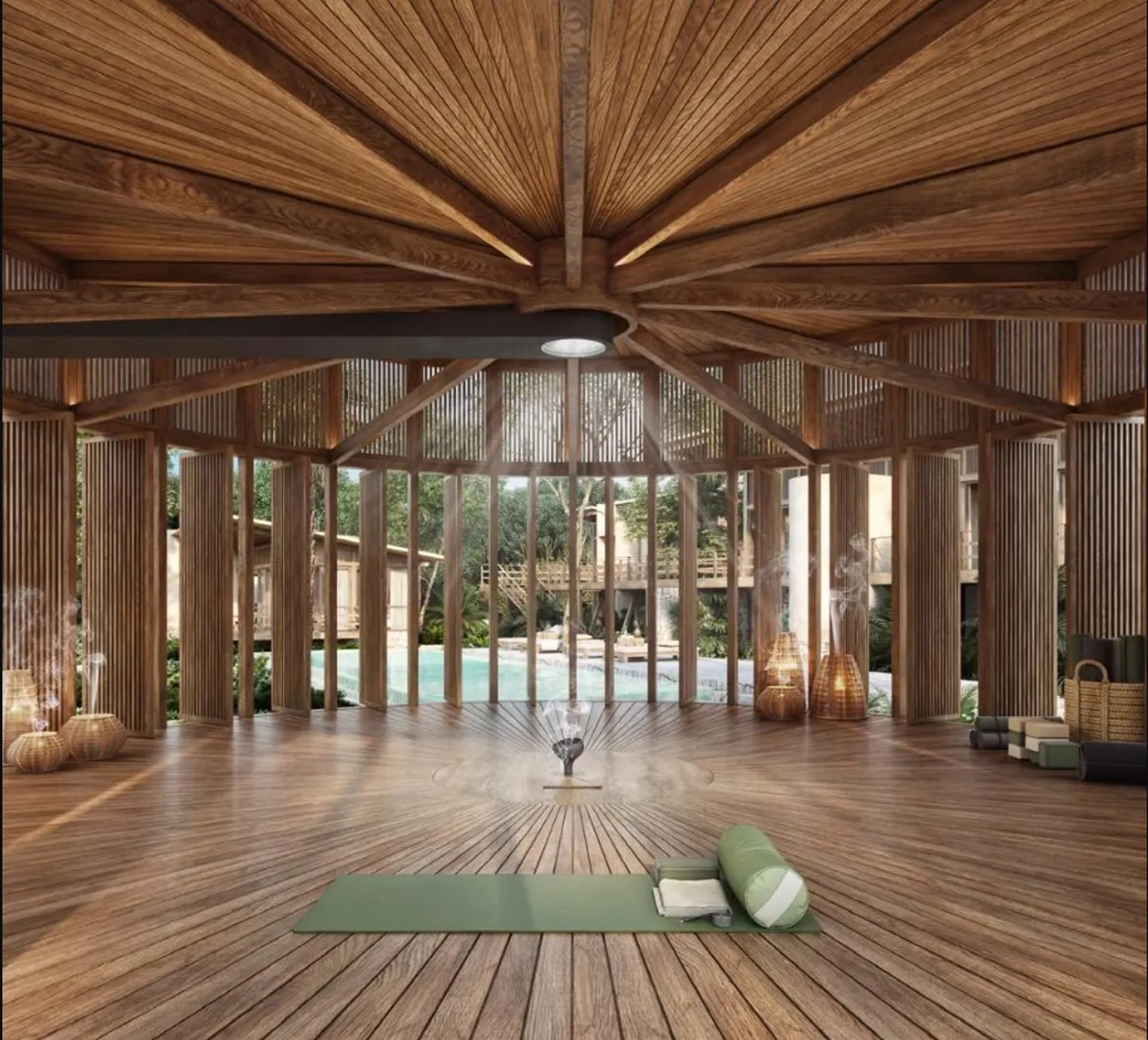 xho eco condos for sale in bacalar yoga room